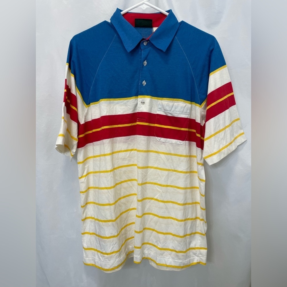 Vintage Jantzen Polo Shirt Men's‎ Sz Large Golf Striped